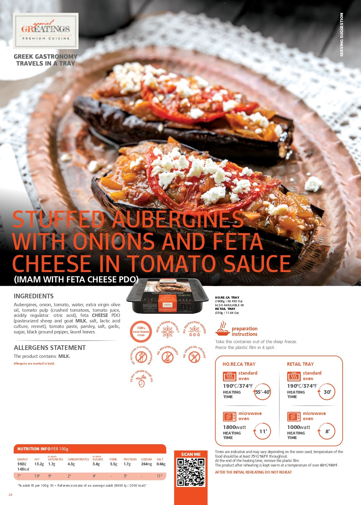Stuffed aubergines with onions and feta cheese PDO in tomato sauce pdf image